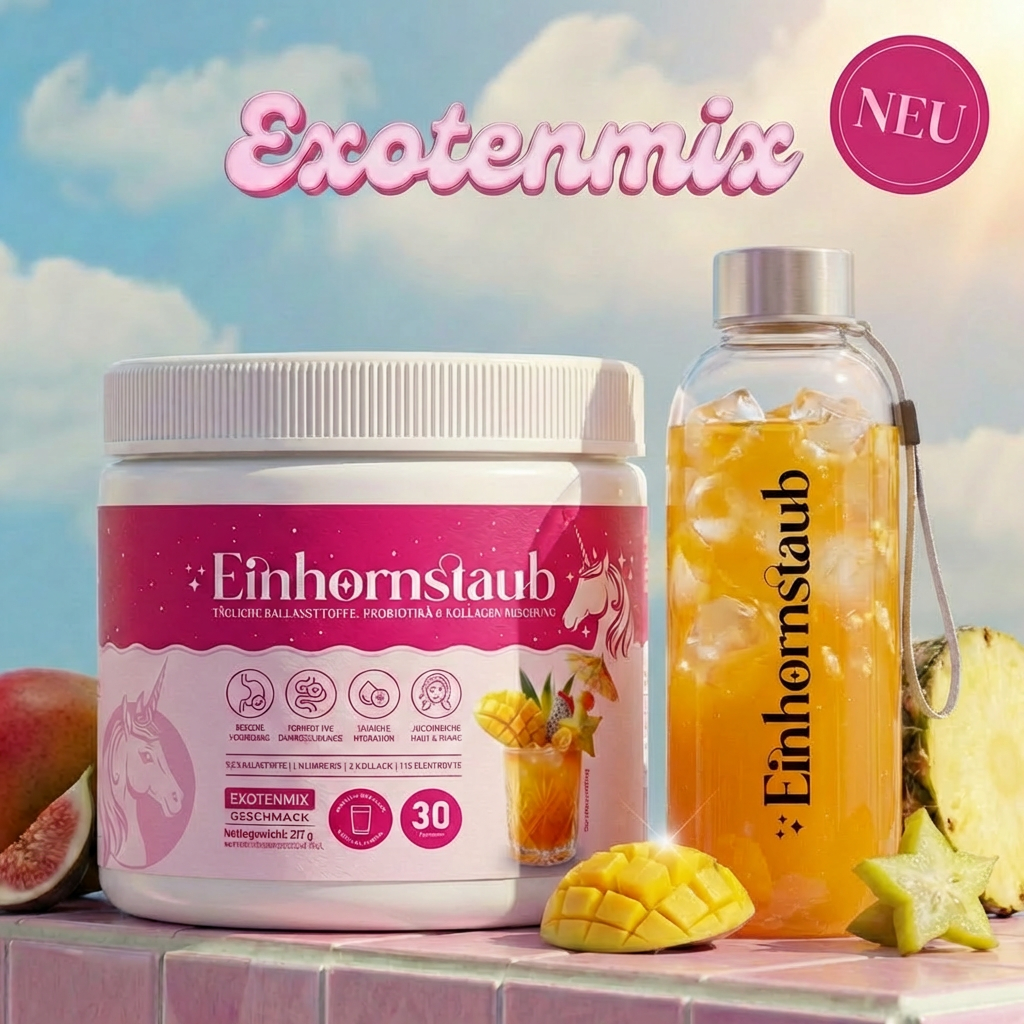 Einhornstaub + Trinkflasche für unterwegs