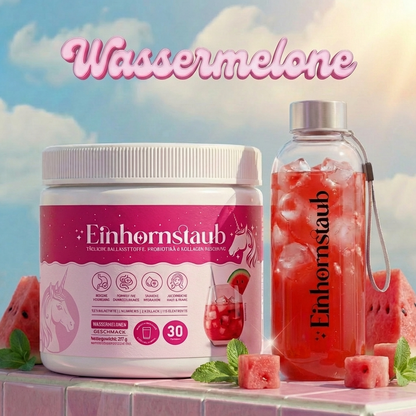 Einhornstaub + Trinkflasche für unterwegs